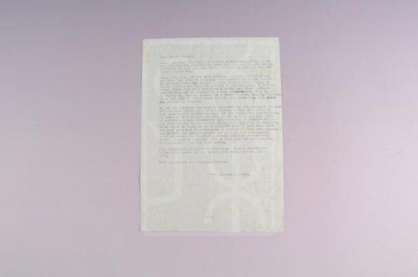 1959年10月宋庆龄致黛丝·雅斯巴的信